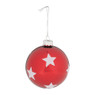 Kerstbal ster/driehoek/tekst - 8 cm - rood