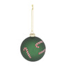 Kerstbal snoep/riem - 8 cm - rood/groen