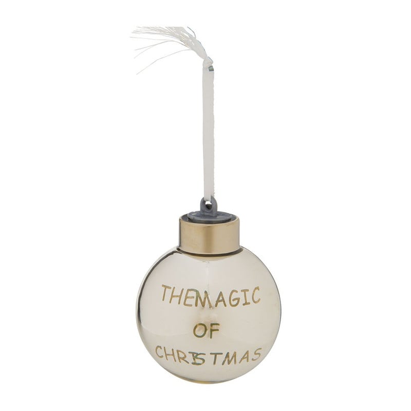 Kerstbal met tekst en verlichting - 6 cm
