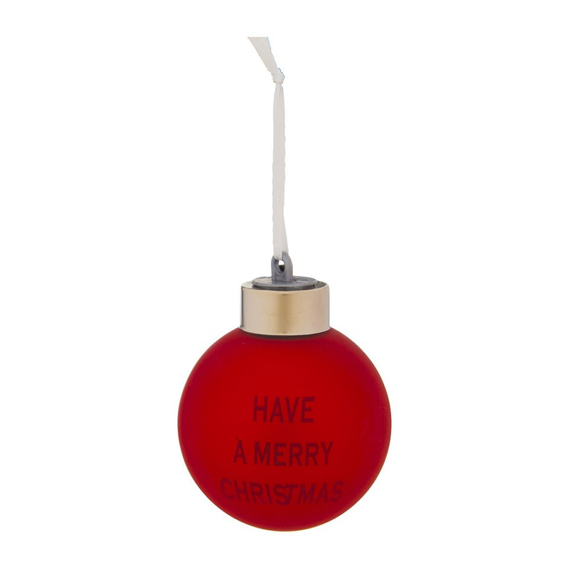 Kerstbal met tekst en verlichting - 6 cm