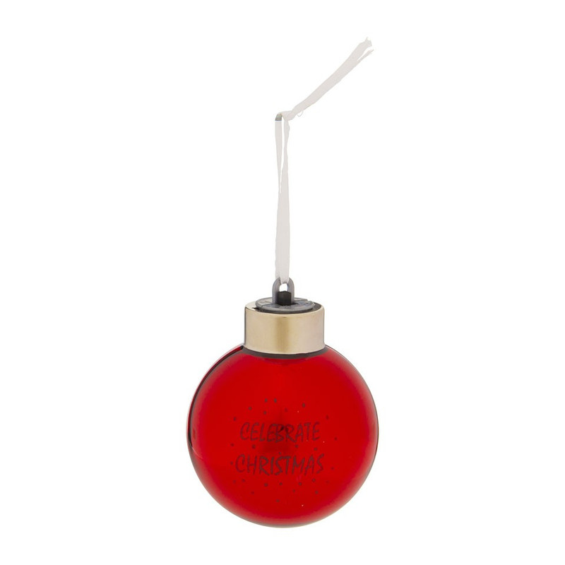 Kerstbal met tekst en verlichting - 6 cm