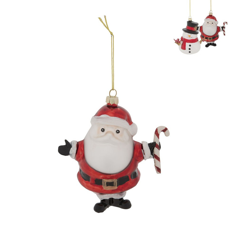 Kersthanger kerstman/sneeuwpop - 13 cm 