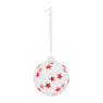 Kerstbal helder - rode ster - 8 cm