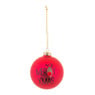Kerstbal rendier pompon - 8 cm - rood