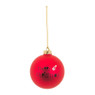 Kerstbal Merry Christmas muts - 8 cm - rood
