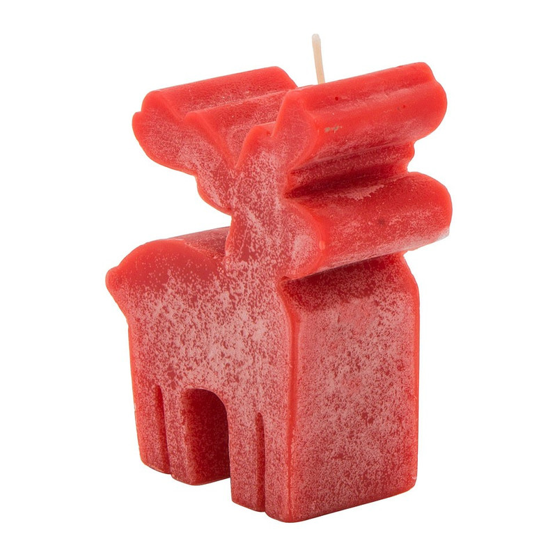Kaars rendier - 8x3.2x9 cm - rood