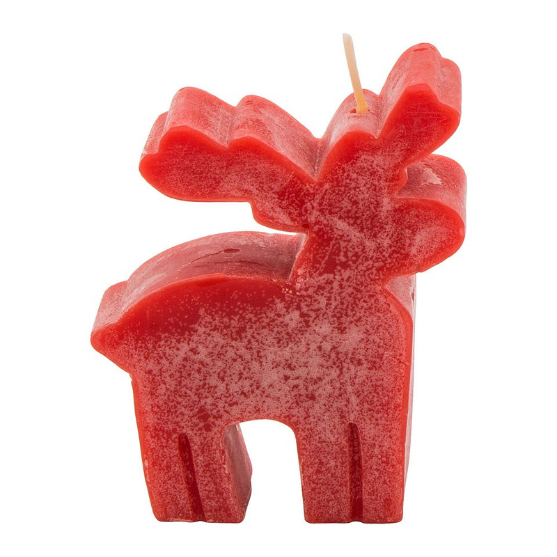 Kaars rendier - 8x3.2x9 cm - rood