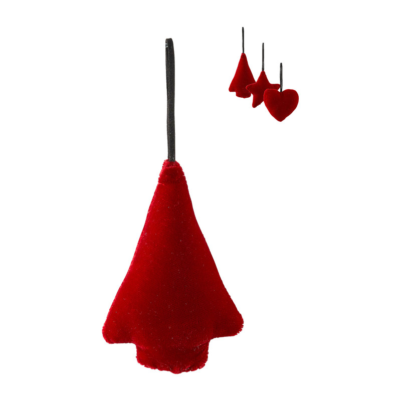 Kersthanger velvet - diverse varianten - rood