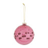 Kerstbal roze stippen