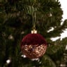 Kerstbal - bordeaux velvet met goud