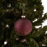 Kerstbal bordeaux glitter