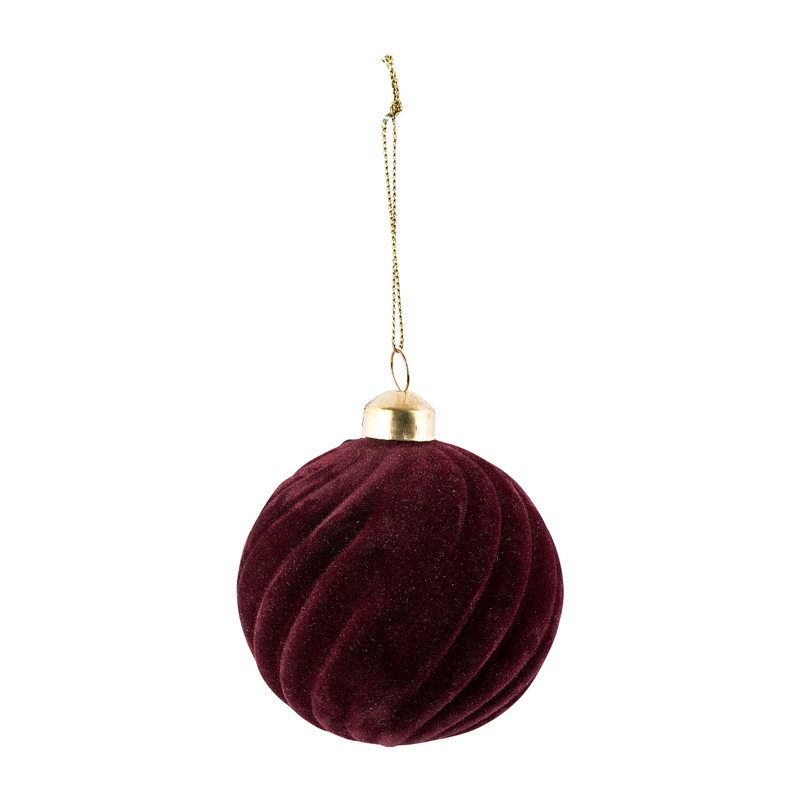 Kerstbal gedraaid - Rood - ø8 cm
