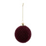 Kerstbal reliëf - Rood - ø8 cm