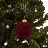 Kerstbal reliëf - Rood - ø8 cm