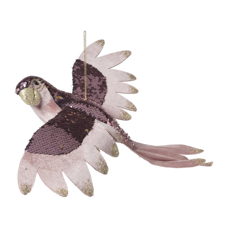 Kersthanger papegaai - roze 