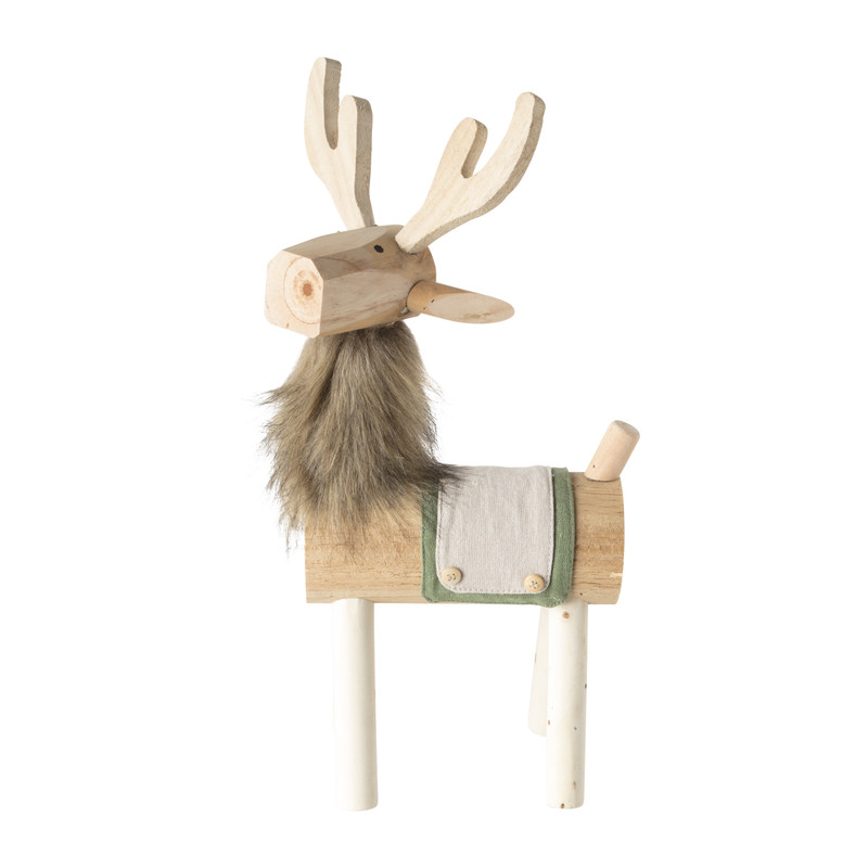 Rendier staand - hout - 48 cm