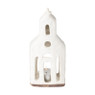 Theelichthouder kerk - glazed - 7x7x17.7 cm