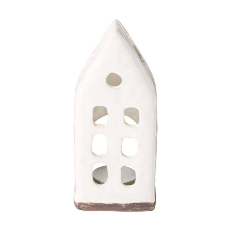 Theelichthouder huis - glazed - 6.5x4.5x16.5 cm