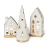 Theelichthouder huis - glazed - 6.5x4.5x16.5 cm