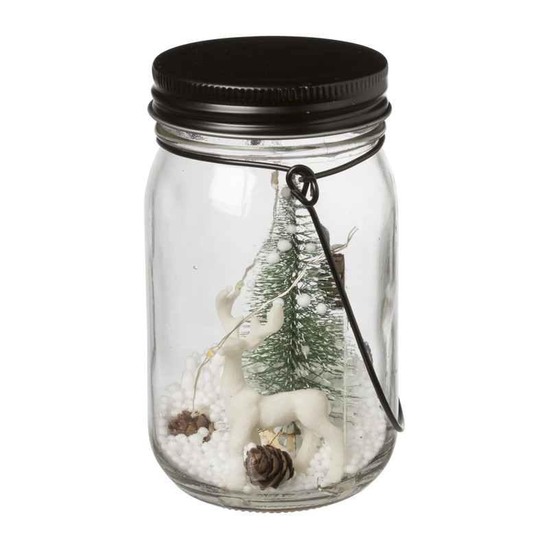 Kerstboom in pot met verlichting - 8.5x9x13.5 cm