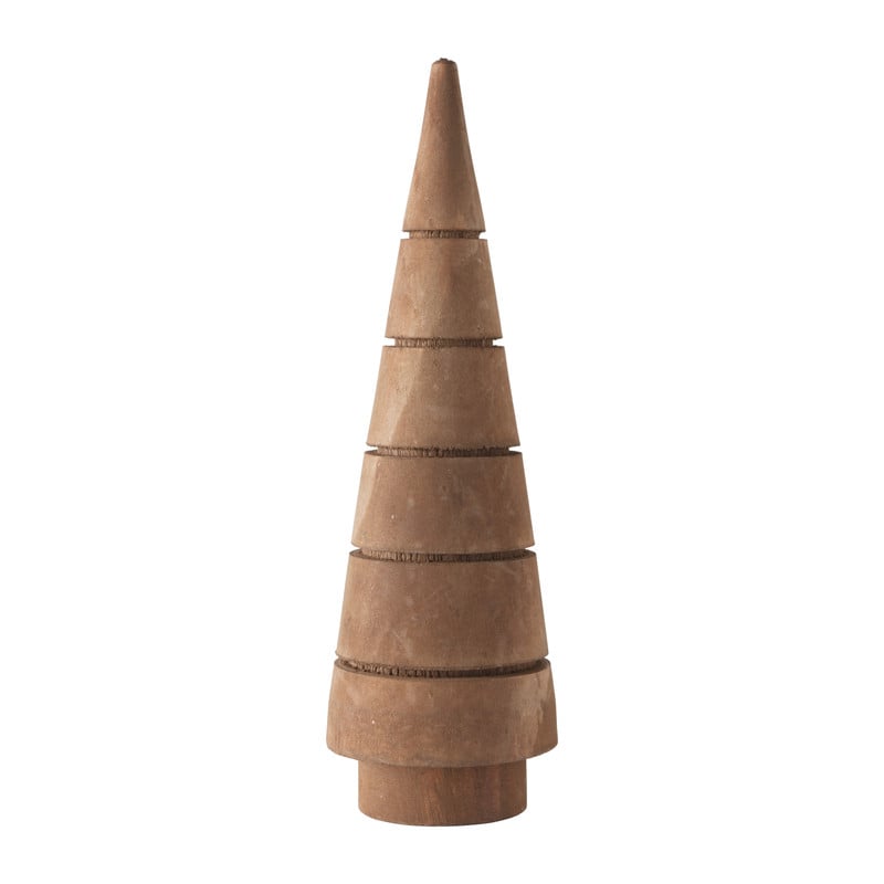 Kerstboom hout - bruin - ø5.6x17.5 cm