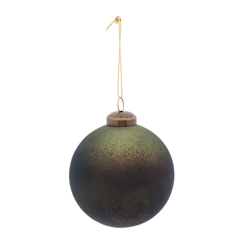 Kerstbal groen mat - glas