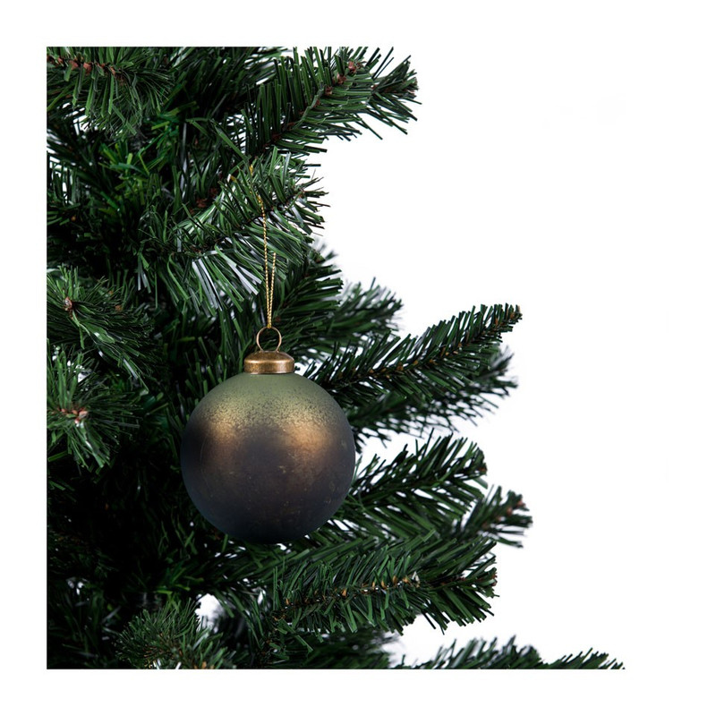 Kerstbal groen mat - glas