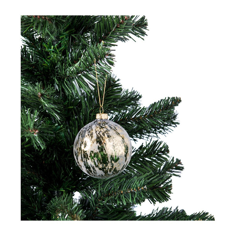 Kerstbal gloenkleurig - goudkleurig