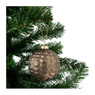 Kerstbal blad reliëf - groen - glas