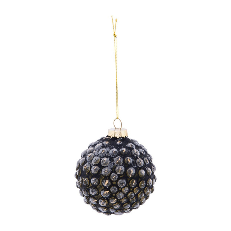 Kerstbal groen stip relief - glas