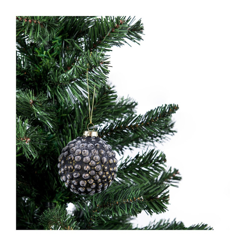 Kerstbal groen stip relief - glas