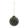 Kerstbal met speels reliëf - groen - 8 cm