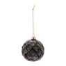 Kerstbal met blad - groen - 8 cm