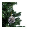 Kerstbal met blad - groen - 8 cm