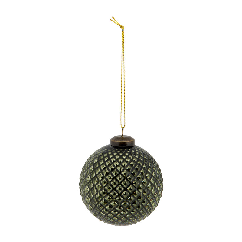 Kerstbal - groen - glas
