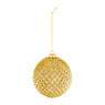 Kerstbal glitter - goudkleurig/zilverkleurig - glas
