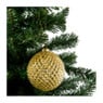 Kerstbal glitter - goudkleurig/zilverkleurig - glas