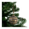 Kerstbal blok reliëf - bruin - glas