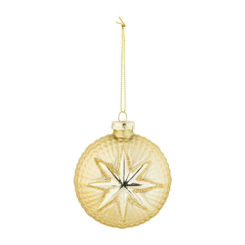Kerstbal met een ster - goud - glas
