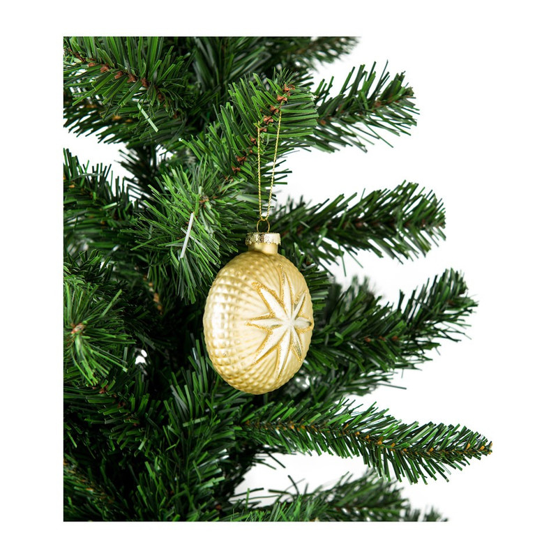 Kerstbal met een ster - goud - glas