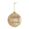 Kerstbal goud reliëf glans - glas