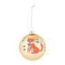 Kerstbal zilver met vos