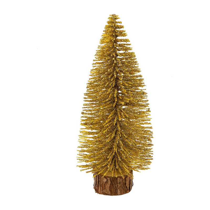 Kerstboom goudkleurig - glitters - XS