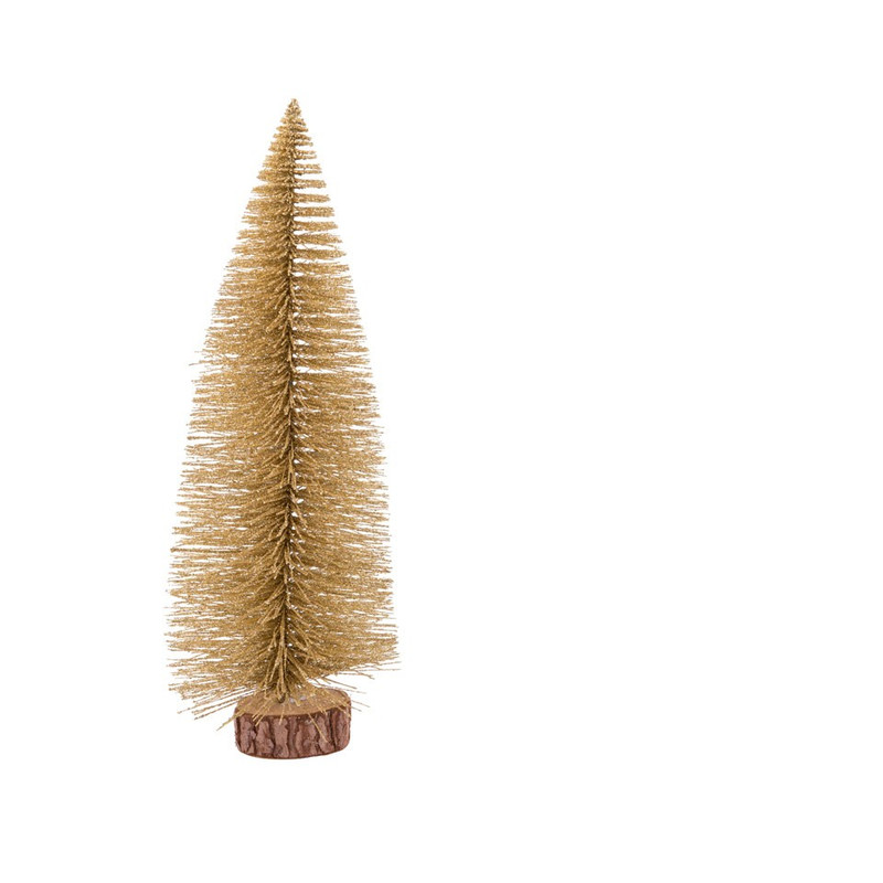 Kerstboom goudkleurig - glitters - L