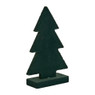Houten kerstboom met velvet - groen - 16,5 cm