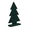 Houten kerstboom met velvet - groen - 26 cm
