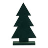 Houten kerstboom met velvet - groen - 26 cm