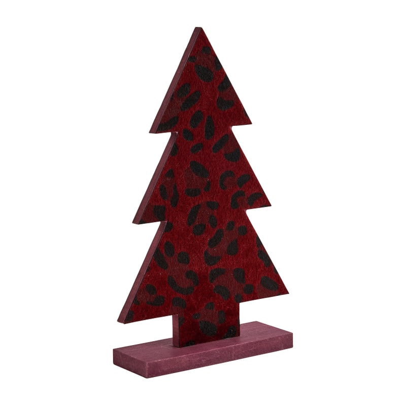 Kerstboom luipaard - Rood - 26 cm