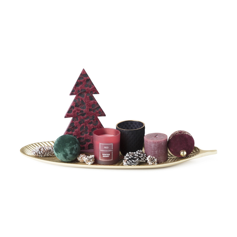Kerstboom luipaard - Rood - 26 cm