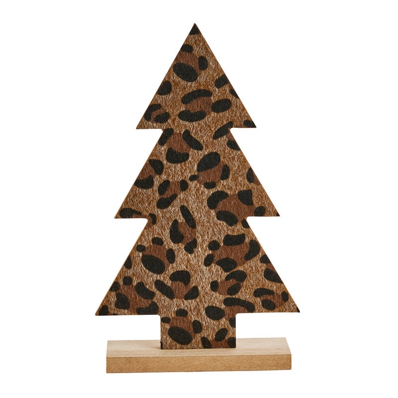 Kerstboom luipaard - Bruin - 26 cm